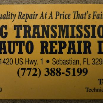 T & G Transmission Import - TG Transmission Auto Repair business card - Transmission Repair Near Me - Sebastian, Florida T & G Transmission Import - TG Transmission Auto Repair business card - Transmission Repair Near Me - Sebastian, Florida