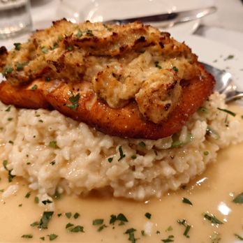 June's Tutto Bene - Crab stuffed salmon. - Italian Near Me - Whitehouse Station, New Jersey June's Tutto Bene - Crab stuffed salmon. - Italian Near Me - Whitehouse Station, New Jersey