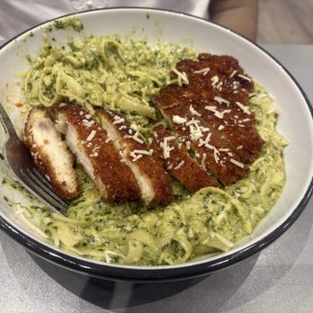 Fireside - Pistachio pasta with chicken cutlet - Tapas/Small Plates Near Me - Moncks Corner, South Carolina Fireside - Pistachio pasta with chicken cutlet - Tapas/Small Plates Near Me - Moncks Corner, South Carolina