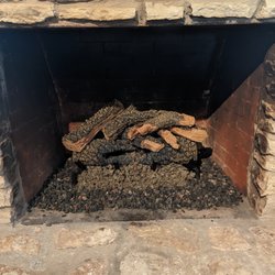 Churchill's Fireside & Patio - After installation was complete with fire off.