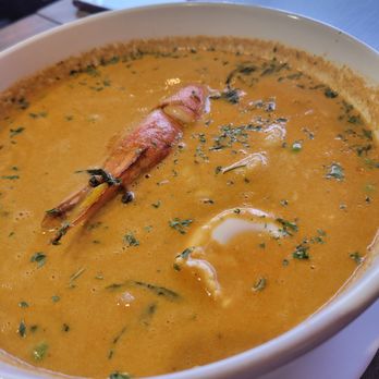 Mancora Peruvian Cuisine - Chupe de Camarones (shrimp orange soup) - Peruvian Near Me - Alhambra, California