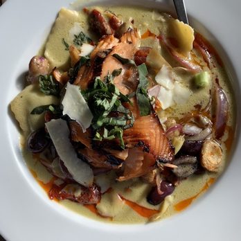 Brick 29 - Artichoke ravioli with salmon - New American Near Me - Nampa, Idaho Brick 29 - Artichoke ravioli with salmon - New American Near Me - Nampa, Idaho