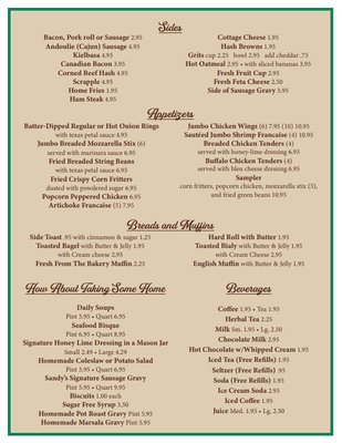 Menu photo 8 Sandy's Cozy Corner Lakehurst, NJ