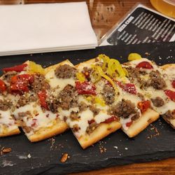 The Basketball Social House | B-Ball Games - Sausage and pepper flatbread pizza