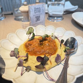 Ema - Hummus w/ Lamb Ragu - Mediterranean Near Me - Glenview, Illinois Ema - Hummus w/ Lamb Ragu - Mediterranean Near Me - Glenview, Illinois