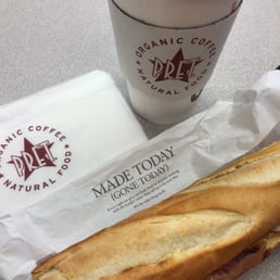 Bacon and egg baguette with coffee. Best breakfast ever. Bacon and egg baguette with coffee. Best breakfast ever.