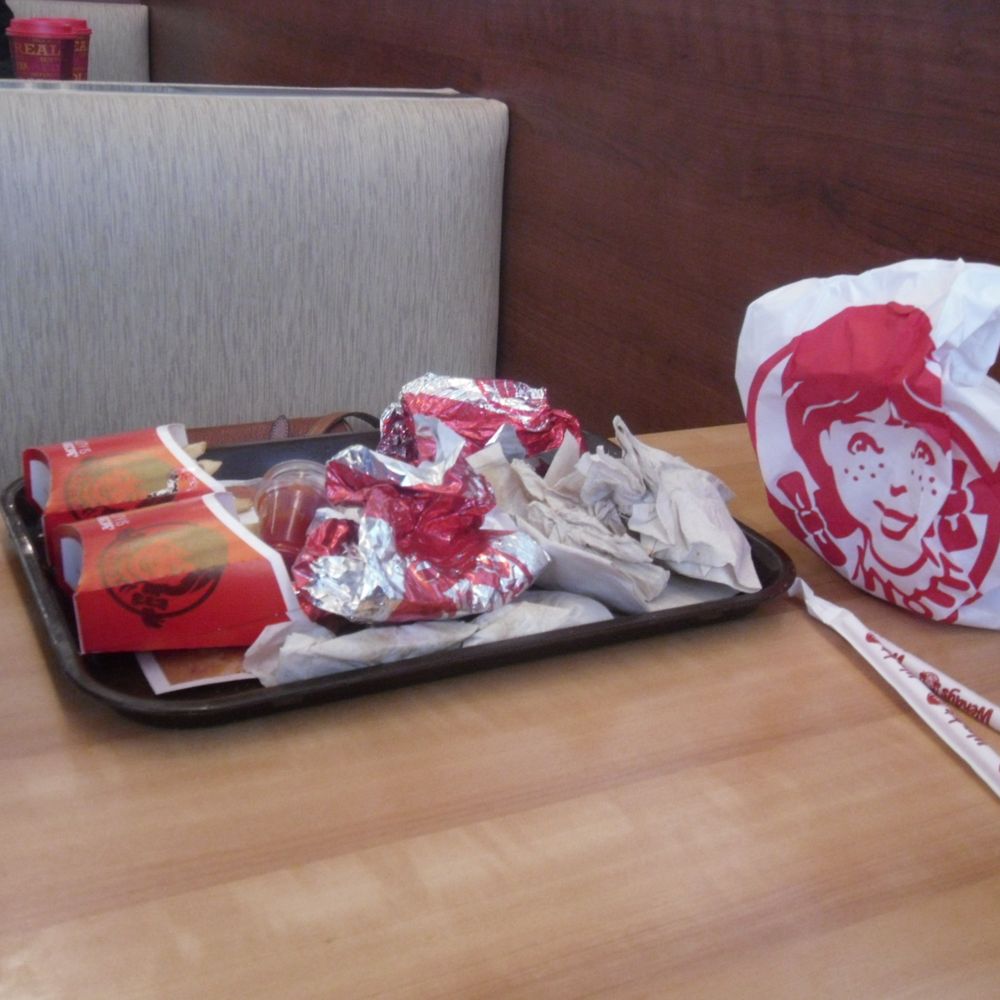 Wendy's - The bag with the replacement sandwiches to the right of our refuse. - Burgers Near Me - Kalamazoo, Michigan Wendy's - The bag with the replacement sandwiches to the right of our refuse. - Burgers Near Me - Kalamazoo, Michigan