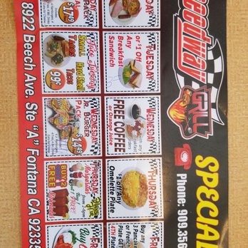 Speedway Grill - Daily specials - Burgers Near Me - Fontana, California Speedway Grill - Daily specials - Burgers Near Me - Fontana, California