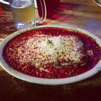 Calvino's - Lasagna with marinara.  That's a deep dish, by the way.  Best in town. - Italian Near Me - Toledo, Ohio