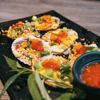 Ha Noi Corner - So Diep Nuong Trung Cut | Grilled Scallop with Quail eggs with onion sauce - Vietnamese Near Me - Garden Grove, California