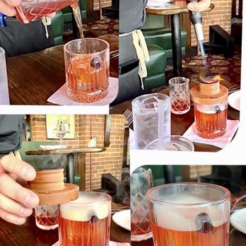 Clinkerdagger - Smoke & Bourbon has tableside service of lighting wood fibers to create smoke directly into the glass. Excellent to watch $18. 5* - Seafood Near Me - Spokane, Washington Clinkerdagger - Smoke & Bourbon has tableside service of lighting wood fibers to create smoke directly into the glass. Excellent to watch $18. 5* - Seafood Near Me - Spokane, Washington