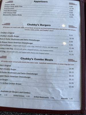 Menu photo 2 Chubby's Diner Roseville, CA