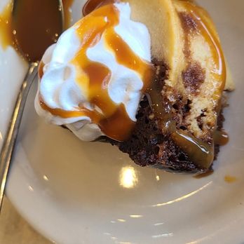 Mario's Mexican Restaurant - Impossible cake with flan and Carmel sauce - Mexican Near Me - Gladwin, Michigan Mario's Mexican Restaurant - Impossible cake with flan and Carmel sauce - Mexican Near Me - Gladwin, Michigan