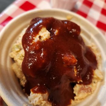 Canyons Barbeque - Potato salad with bbq sauce add. - Barbeque Near Me - Castro Valley, California