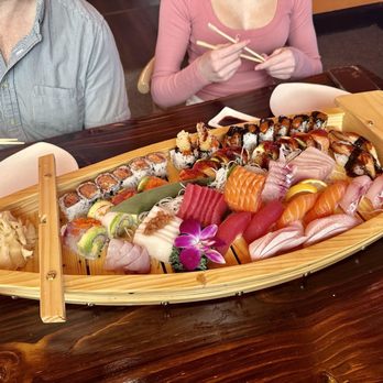 Tokyo Bleu - Sushi boat for 2 with Las Vegas and Blackjack rolls added - Sushi Bars Near Me - Cinnaminson, New Jersey Tokyo Bleu - Sushi boat for 2 with Las Vegas and Blackjack rolls added - Sushi Bars Near Me - Cinnaminson, New Jersey