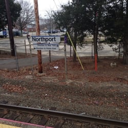 Northport LIRR Station - Station sign from the platform