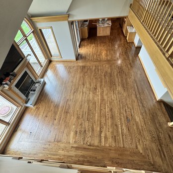Kelch's Flooring Design Center - Redwood sanding and refinish with provincial color stain in living room and dining room - Flooring Near Me - Morton, Illinois Kelch's Flooring Design Center - Redwood sanding and refinish with provincial color stain in living room and dining room - Flooring Near Me - Morton, Illinois