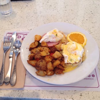 Beach Plum Kitchen - Eggs Benedict ($12.95) - New American Near Me - Carlsbad, California