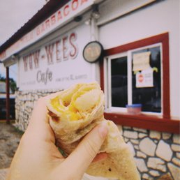 Breakfast taco: potato, bacon, egg, and cheese Breakfast taco: potato, bacon, egg, and cheese