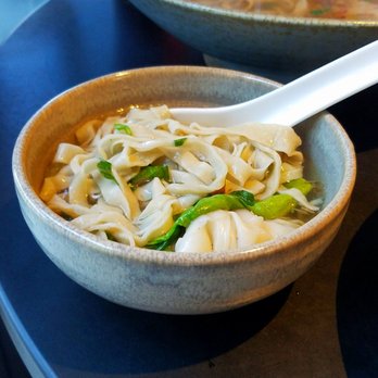 Wild Ginger - Wandering sage soup: wun tun dumplings filled with crab, prawns and pork in chicken stock with thin egg noodles and slivered bok choy. - Thai Near Me - Seattle, Washington Wild Ginger - Wandering sage soup: wun tun dumplings filled with crab, prawns and pork in chicken stock with thin egg noodles and slivered bok choy. - Thai Near Me - Seattle, Washington