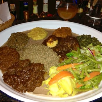 Blue Nile - Meat and veggie combo platter - Ethiopian Near Me - Houston, Texas