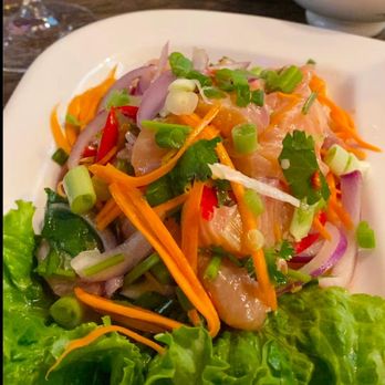Na Rath Restaurant - Raw Salmon Spicy Salad - Thai Near Me - Elmhurst, New York Na Rath Restaurant - Raw Salmon Spicy Salad - Thai Near Me - Elmhurst, New York