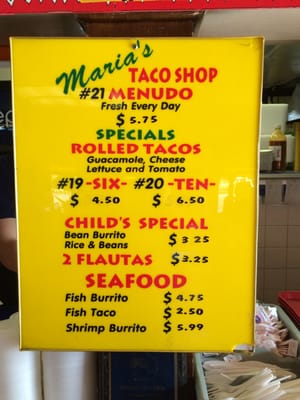 Menu photo 8 Maria's Taco Shop Modesto, CA Menu photo 8 Maria's Taco Shop Modesto, CA