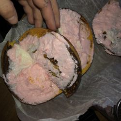 Joe's Bagel and Grill - A "LIGHTLY TOASTED" BAGEL WITH STRAWBERRY CREAMCHEESE