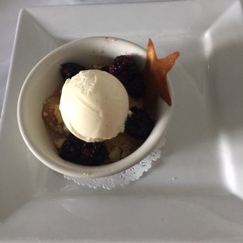La Plage Wading River - Peach, Homemade Vanilla Ice Cream, Caramel Sauce and Cookie - French Near Me - Wading River, New York La Plage Wading River - Peach, Homemade Vanilla Ice Cream, Caramel Sauce and Cookie - French Near Me - Wading River, New York