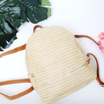Article & Thread Boutique - Natural Woven Backpack - Women's Clothing Near Me - Baton Rouge, Louisiana Article & Thread Boutique - Natural Woven Backpack - Women's Clothing Near Me - Baton Rouge, Louisiana