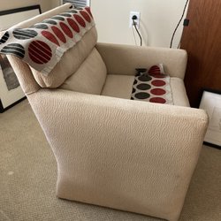 Rudy's Upholstering Company - How much material (polka Dot) do I need and do you pick up in JP?
