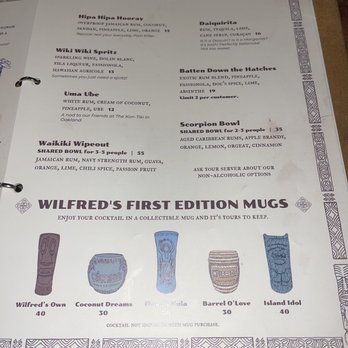 Wilfred's Lounge - Menu - Hawaiian Near Me - Napa, California Wilfred's Lounge - Menu - Hawaiian Near Me - Napa, California