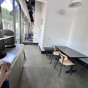 Bruxie - hallway to the front and indoor seating - Chicken Shop Near Me - Davis, California
