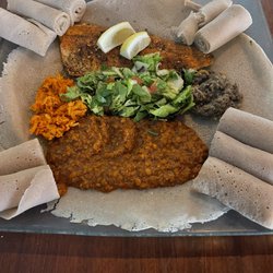 Ras Kassa's Ethiopian Restaurant - Our trout and lentils