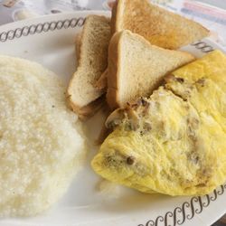 Waffle House - Veggie omelet with grits and toast