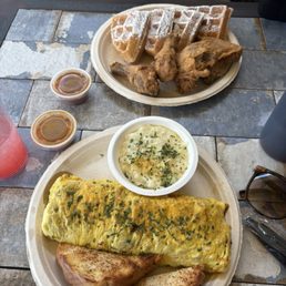 Build your own omelette and chicken and waffles Build your own omelette and chicken and waffles