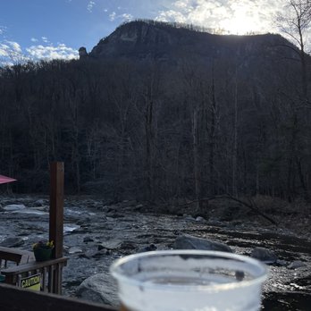 Chimney Rock Brewing - View of Chimney Rock and the creek - Breweries Near Me - Chimney Rock, North Carolina
