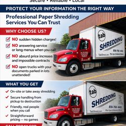 Tab Shredding - Trust security and integrity.