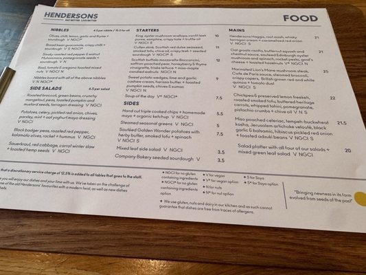 Menu photo 1 Hendersons Edinburgh, EDH