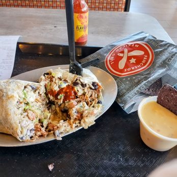 Pancheros Mexican Grill - Spring House - Burrito with Chips & Queso - Mexican Near Me - Spring House, Pennsylvania