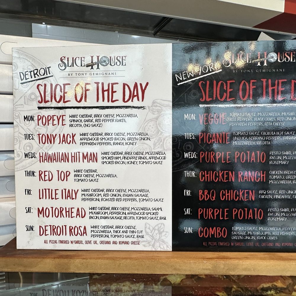 Slice of the day options Slice of the day options