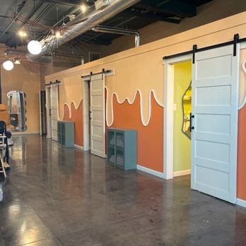 Melt Parlor - Love the color scheme and how it looks like wax melting on the wall! - Waxing Near Me - Richmond, Virginia Melt Parlor - Love the color scheme and how it looks like wax melting on the wall! - Waxing Near Me - Richmond, Virginia