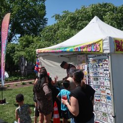 Long Grove Chocolate Fest - Far painting booth and a popular stop.