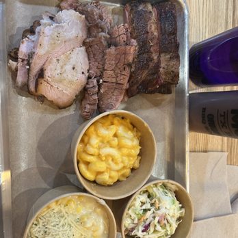 Smokey Mo's BBQ - Three meat plate plus an extra side - Barbeque Near Me - Kyle, Texas Smokey Mo's BBQ - Three meat plate plus an extra side - Barbeque Near Me - Kyle, Texas