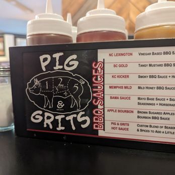 Pig & Grits - Delicious sauces at every table - Barbeque Near Me - Burnsville, North Carolina Pig & Grits - Delicious sauces at every table - Barbeque Near Me - Burnsville, North Carolina