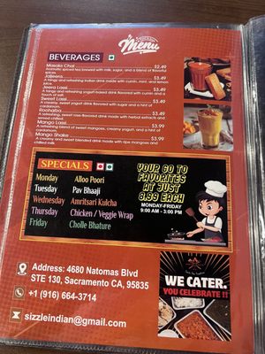 Menu photo 1 Indian Sizzle Sacramento, CA