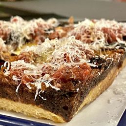 Detroit-Style Pizza - Pepperoni (cheese blend, house red sauce, grana padano, battistoni pepperoni) Detroit-Style Pizza - Pepperoni (cheese blend, house red sauce, grana padano, battistoni pepperoni)