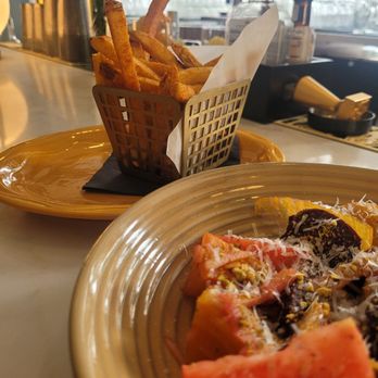 Cloud Puncher - Beet salad with a side of fries. - American Near Me - Oklahoma City, Oklahoma
