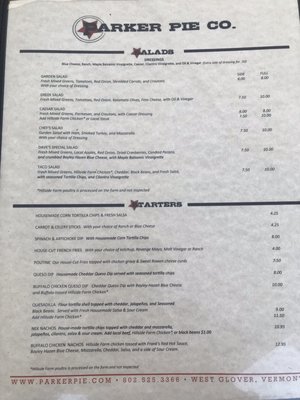 Menu photo 5 Parker Pie Company West Glover, VT Menu photo 5 Parker Pie Company West Glover, VT