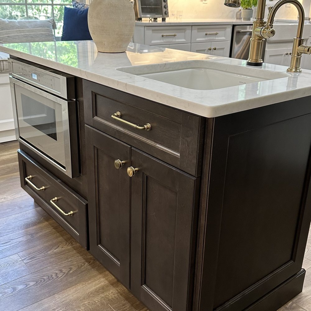 AE Kitchen and Bath Design Center - Prep island w/ microwave - General Contractors Near Me - Marlboro, New Jersey AE Kitchen and Bath Design Center - Prep island w/ microwave - General Contractors Near Me - Marlboro, New Jersey